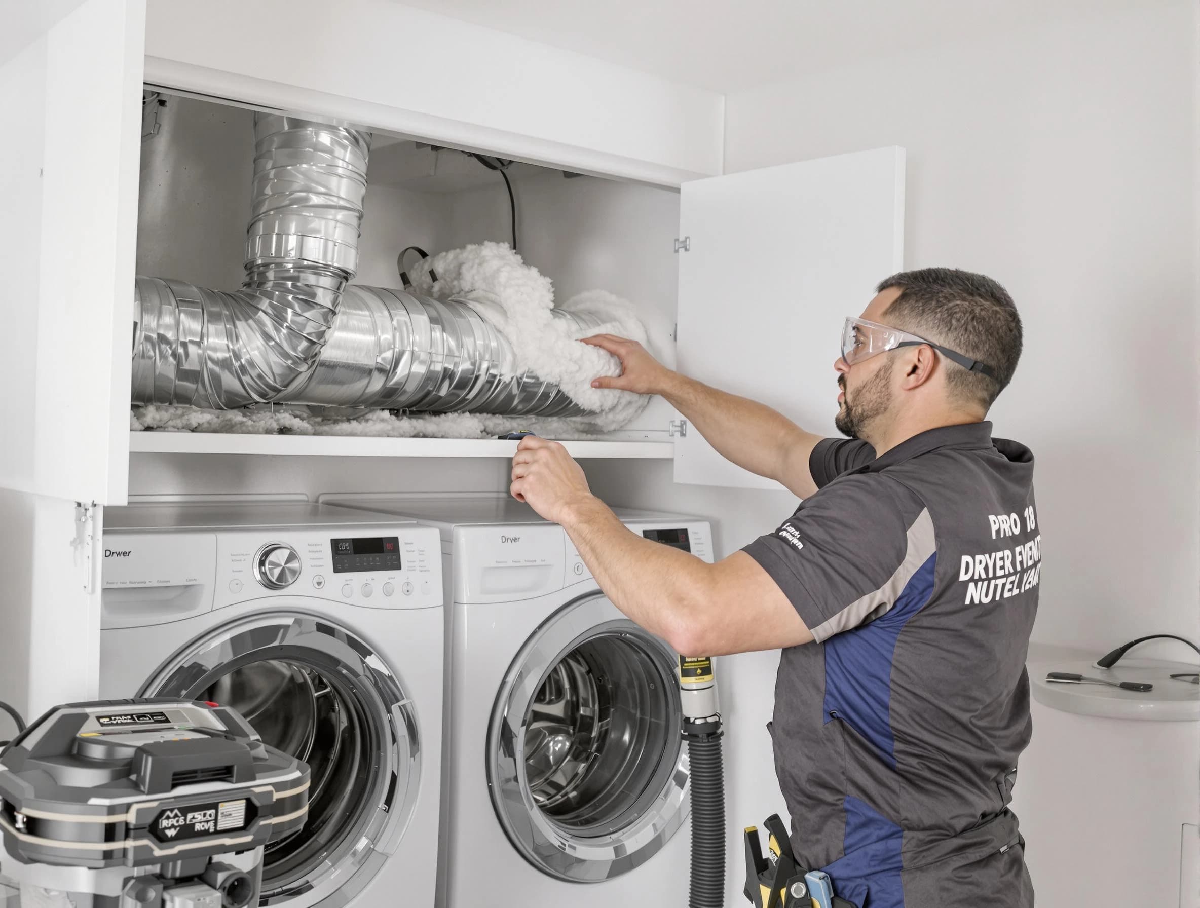 Firestone Dryer Vent Cleaning certified technician performing specialized gas dryer vent cleaning in Firestone